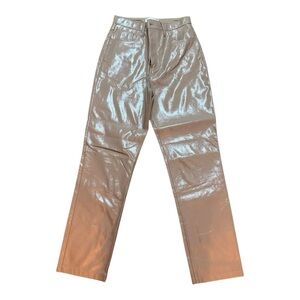 Abercrombie & Fitch Taupe Patent Leather 5 Pocket Pants